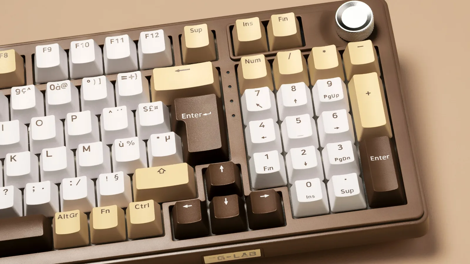 Le pavé numérique et la molette du clavier The G-Lab Keyz Elite 400 Café