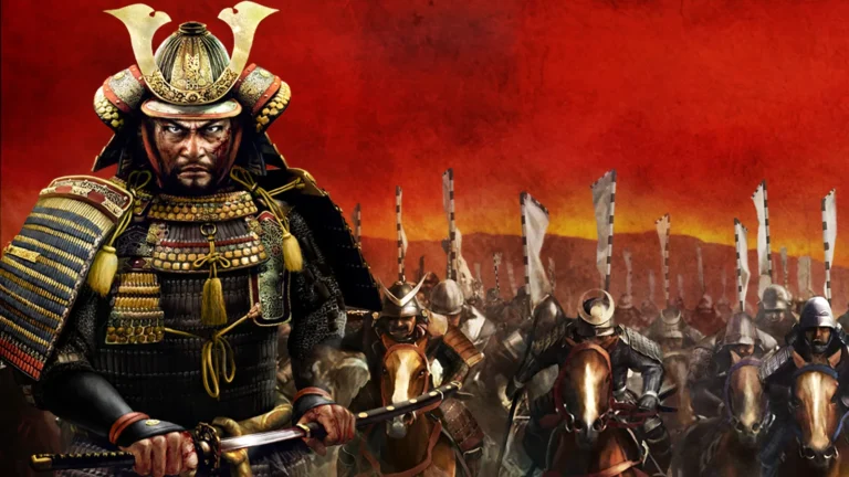 Un général samouraï devant une charge de cavalerie, visuel officiel de Total War: Shogun 2