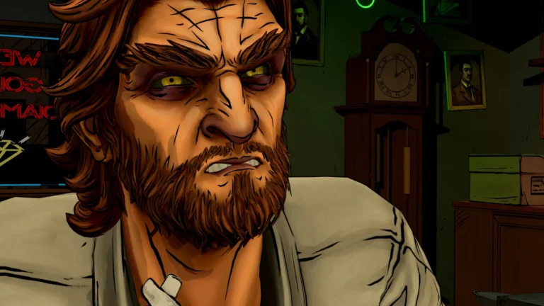 Bigby Wolf en gros plan dans The Wolf Among Us Remastered