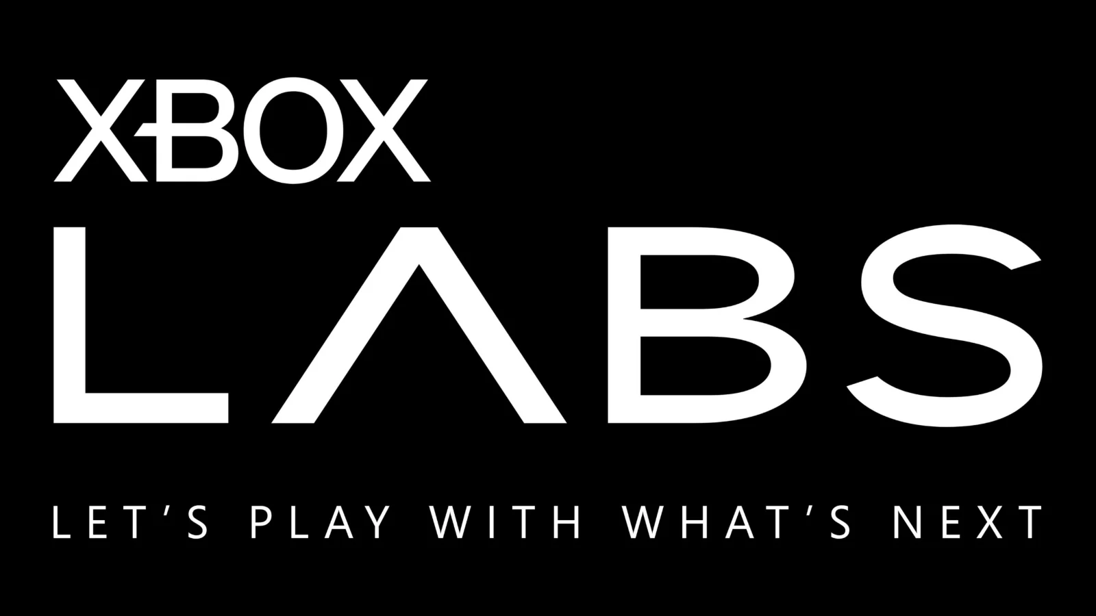 Le logo Xbox Labs et sa signature en blanc sur fond noir
